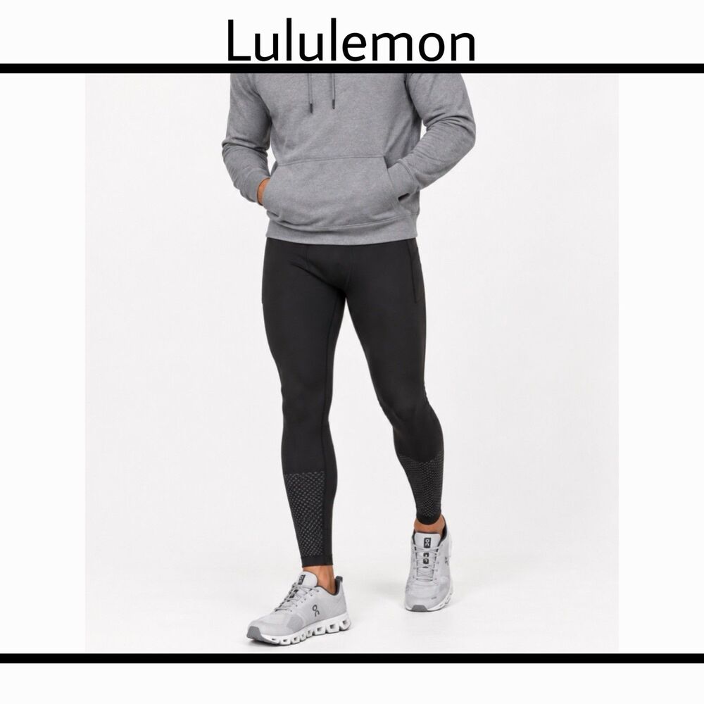 LULULEMON Men’s Vital Drive Tight 28” Black Compression Training Pants MEDIUM